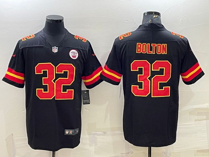 Men Kansas City Chiefs 32 Bolton Black 2022 Vapor Untouchable Limited Nike NFL Jersey